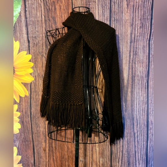 Chocolate Brown Knit Scarf - Picture 4 of 4